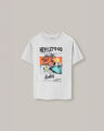 Playera Manga Corta Con Gráfico,BLANCO P1